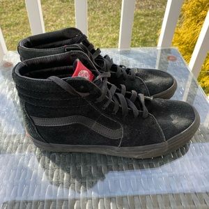 High Top Black Suede Vans Men Size 8.5
